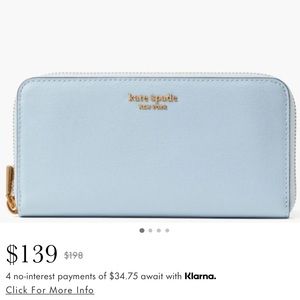 Blue Kate Spade Continental Wallet